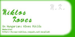 miklos koves business card