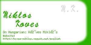 miklos koves business card